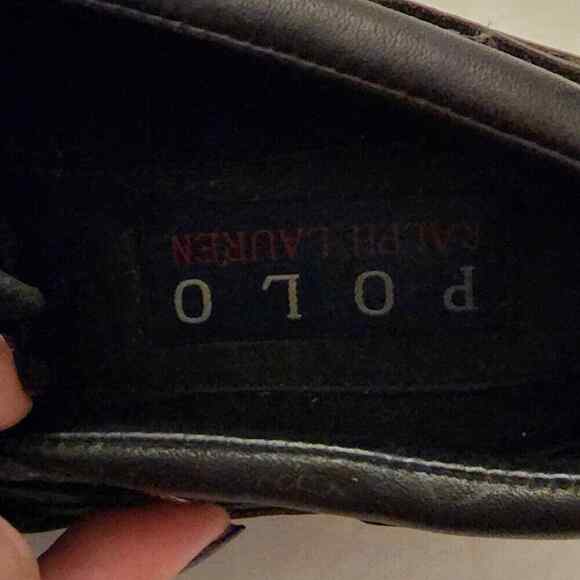 Polo Ralph Lauren vintage black buckle deck boat shoes loafers men\'s size 10.5 D